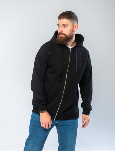 Чоловіче чорне худі на блискавці