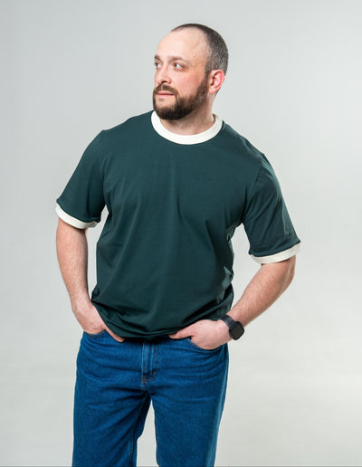 Чоловіча темно-зелена футболка вільного крою "Venice"