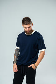 Чоловіча синя футболка вільного крою "French Riviera"