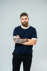 Чоловіча синя футболка вільного крою "French Riviera"