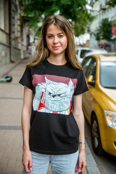 Жіноча футболка 'Кіт Едді. Серія "Бандеровірус""