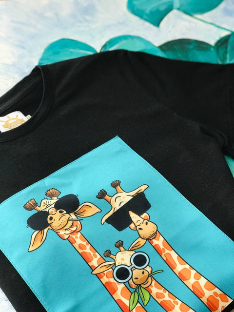 Чоловіча футболка з сімейкою жирафів