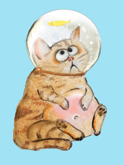 Ілюстрація "Кіт з акваріумом"